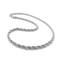 Twisted 4mm Cable 24 Inch Chain Necklace Sterling Silver - £10.41 GBP