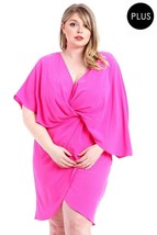 Women&#39;s Pink Plus Size Woven Fabric Stretch Dress (2XL) - £30.72 GBP