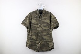 J Crew Mens L Faded Classic Fit Flex Washed Camouflage Short Sleeve Butt... - £27.25 GBP