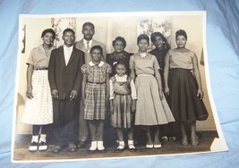 Vintage Large Black, White Photo of Black Family by Beaumont, TX, Photographer - £10.58 GBP