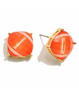 Orange &amp; White Faceted Football Stud Earrings - £10.84 GBP