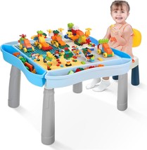 Kids Activity Table And Chair Set With 320Pcs Building Blocks, All, 10 Y... - $80.99