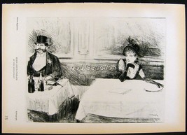 Forain, Restaurant &amp; After the Hearing French Engraving Photogravure Print 1939 - £5.53 GBP