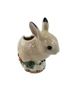 Fitz and Floyd Classics Snowy Woods Gold Bow Bunny Rabbit Sugar Bowl  - £11.45 GBP