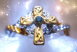 HAUNTED RING ELIMINATE ALL EVIL AND DARKNESS GOLDEN ROYAL COLLECTION OOAK MAGICK - £349.74 GBP