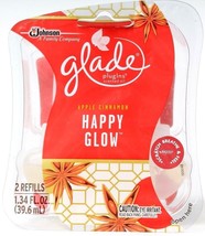 Glade Plug Ins Scented Oil Refills Apple Cinnamon Happy Glow 2 Refills - $12.99
