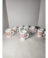 7 Mix Lot McKee Tom &amp; Jerry Eggnog Mugs Cups Milk Glass Black &amp; Red Lett... - $27.44 CAD