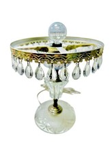 Vintage Michelotti French Crystal Prisms Blue Boudoir Parlor Lamp Base No Shade - $44.95