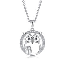 Argent Cercle Avec Momma Et Bébé Chouette Suspendu Intérieur, Beaucoup G... - $20.41