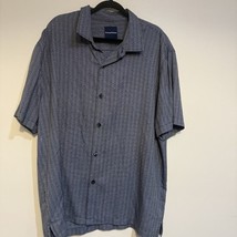 Tommy Bahama Men&#39;s XXL 100% Silk Short Sleeve Button Front Shirt Blue Ge... - $20.00
