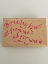 Penny Black Rubber Stamp Birthday Kisses 779D Happy Birthday Sentiment Rare - £7.98 GBP