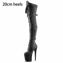 Nightclub Women&#39;s Shoes Pole Dancing Long Boots Thigh Alt 20CM High Heels 8 Inch - £132.36 GBP