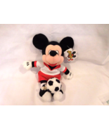 DISNEY STORE Plush Bean&#39;s SOCCER MICKEY with Red Uniform &amp; Sewn Eyes - $9.90