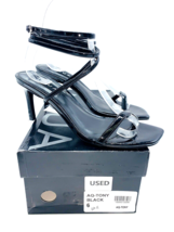 AQUA Tony Ankle Wrap Dress Sandals- Black, US 6M *USED* - £19.93 GBP