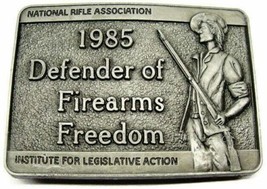 NRA 1985 Defender Of Firearms Freedom National Rifle Association Belt Buckle Vtg - £29.79 GBP