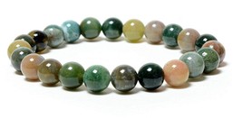 Handmade Blood Stone Bracelet - Natural Red and Green Gemstone Beads for Healing - £19.80 GBP