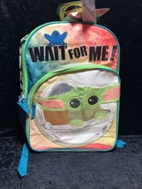 Disney Star Wars The Mandalorian Baby Yoda Grogu Kids&#39; 16&quot; Backpack, Wait for Me - £7.88 GBP