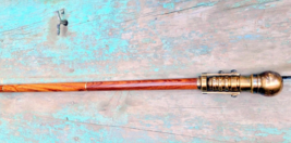 Brass Nautical Walking Stick Kaleidoscope Timeless Elegance Foldable Wooden cane - £80.68 GBP