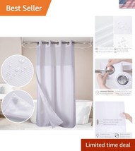 48&quot; W x 74&quot; L Classic Polyester Shower Curtain with Easy-Clean Magnetic ... - $48.00