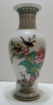 Vintage Hand Painted Oriental Bird Flower Vase Made in China  10&#39;&#39; Tall - £146.47 GBP