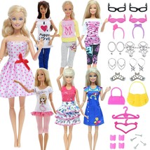 31 Set Dress Tops Pants Bags Accessories Clothes For Barbie Doll Kids To... - $13.81