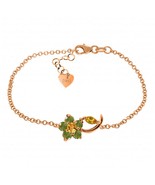 Galaxy Gold GG 0.87 Carat 14k Solid Rose Gold Flower Bracelet Citrine Pe... - $749.48 CAD