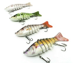 Fishing Lures Jointed Swimbait Life Like Swimming Bass,Trout, AI 6 Segment 4PACK - £14.37 GBP