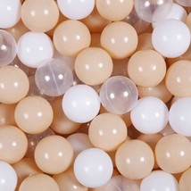 100 Plastic Balls For Ball Pit, Beige Macaron Color For Boys Girls,Great Decorat - £32.16 GBP