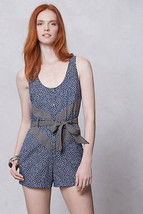 New Anthropologie Jen Kao Melati Floral Navy Summer Romper Jumpsuit Size 10 - £47.20 GBP