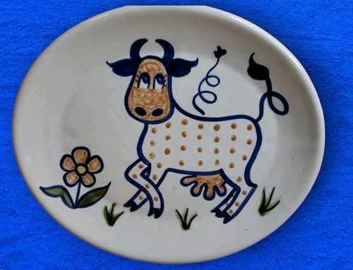 Polka Dot Cow by LOUISVILLE Pottery Large Oval Platter VTG Discontinued ... - $169.22