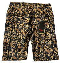 Animal Leopard Print Shorts Legging Size L Brown Black Casual Comfort Ha... - $17.88