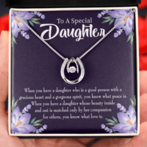 To My Daughter Good Person Lucky Horseshoe Necklace Message Card 14k w C... - £40.83 GBP+