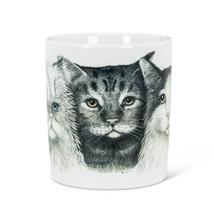Cat Jumbo Mug Coffee Tea Ceramic 16 oz 3 Kitten Faces Grey Black image 2