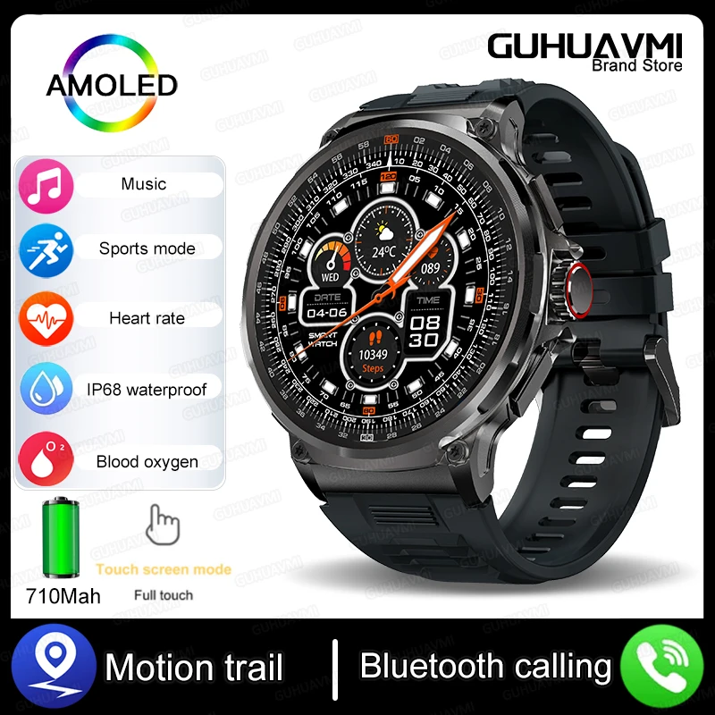 GPS track 1.85-inch ultra HD SmartWatch Men,HD Bluetooth Call,710 mAh Large Bat - $83.00