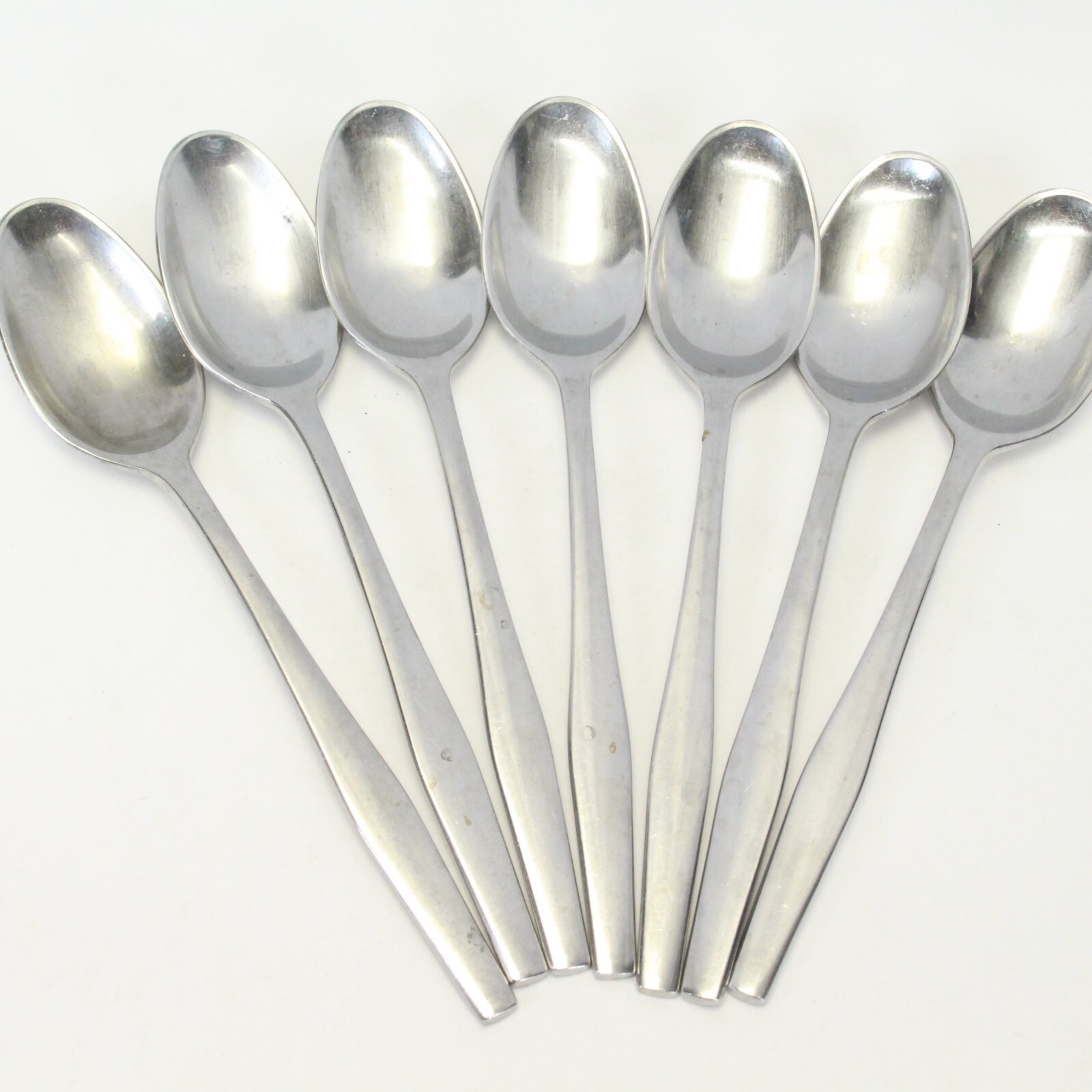 Dansk Variation V Oval Soup Spoons 8 1/4&quot; IHQ Japan 18/8 Satin Lot of 7 - $48.99