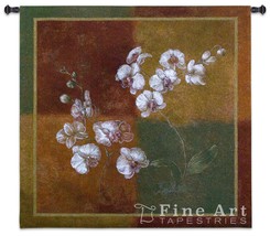 44x44 Oriental Asian QUATRE SAISONS II Orchid Floral Tapestry Wall Hanging - £111.13 GBP
