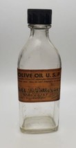 Vintage Olive Oil Pharmacy Bottle Robert L Patterson Druggist Milwaukee WI - £19.57 GBP