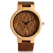 Vintage Watch Creative Wooden Watches Bamboo Handmade Clock-Coffee - £26.77 GBP