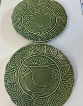 Bordello Pinheiro 9.5 ” Green Leaf Apples Round Plate Made in Portugal - $49.22