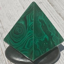 93G Rare Natural Malachite Quartz Hand Carved Crystal Pyramid Healing St... - $47.53