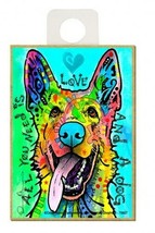 All you need is love and A dog German Shepherd Pop Art Fridge Magnet 2.5... - £4.59 GBP