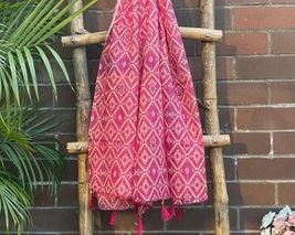 Indian Printed Cotton Scarf Dupatta in Red color, Drape, Shawl, Veil - DP1020 - £7.04 GBP