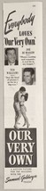 1950 Magazine Movie Ad &quot;Our Very Own&quot; Joe DiMaggio &amp; Ted Williams Comments - £12.46 GBP