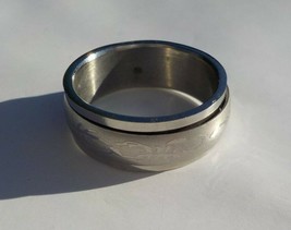 Mens Ring Stainless Steel Size 9.5 Spinner Fidget Ring Scorpion Image Jewelry - £11.18 GBP