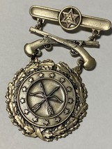 6th Army, Excellence In Competition, Pistol, Silver, Badge, Pinback, Hallmarked - $44.55