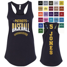 Custom Glitter Baseball Team Design Next Level Fitted Racerback Tank Top... - £19.12 GBP+