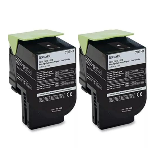 2x NON-OEM Lexmark Black Ink Toner CS310DN Replaces 70C1HK0 701HK High Yield - $119.99