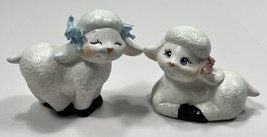 Set of Lamb Figurines Boy &amp; Girl 1990&#39;s Vintage Decorative Tchotchkes - £6.69 GBP