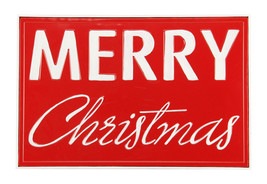 vMerry Christmas Wall Sign - All Metal Build with A Red Background & White Rim  - $49.51