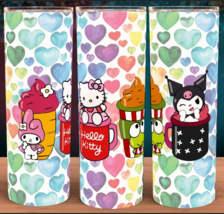 Hello Kitty with Kuromi - My Melody and Keroppi Rainbow Hearts Cup Mug Tumbler - £15.71 GBP